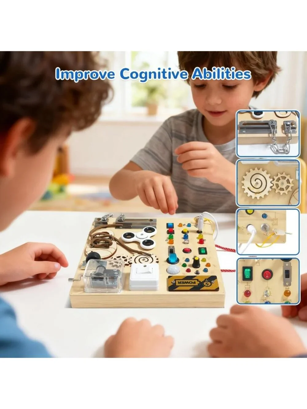 Montessori Busy Board for Toddlers 1-4 Years, Sensory Travel Toy, Ideal Gift